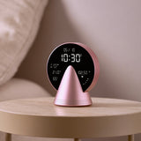 Lexon Conic Radio Alarm Clock With Fm & Built-In Bluetooth Speaker - Pink - Low Angle