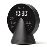 Lexon Conic Radio Alarm Clock With Fm & Built-In Bluetooth Speaker - Grey - Side View