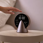 Lexon Conic Radio Alarm Clock With Fm & Built-In Bluetooth Speaker - Grey