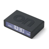 Lexon Flip Classic Reversible Alarm Clock - Grey - Front View