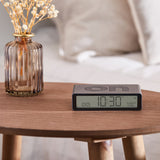 Lexon Flip Classic Reversible Alarm Clock - Grey - 45-Degree Angle