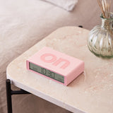 Lexon Flip Classic Reversible Alarm Clock - Pink - Top-Down View