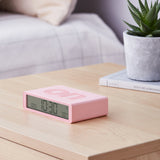 Lexon Flip Classic Reversible Alarm Clock - Pink - 45-Degree Angle