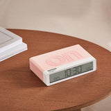Lexon Flip Classic Reversible Alarm Clock PANTONE - Rose Pink - Side View