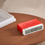 Lexon Flip Classic Reversible Alarm Clock PANTONE - 2035 Red - Top-Down View