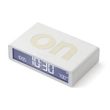 Lexon Flip Classic Reversible Alarm Clock - White - Front View