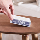 Lexon Flip Classic Reversible Alarm Clock - White - 45-Degree Angle