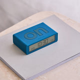 Lexon Flip Mini Reversible Alarm Clock - Blue - Top-Down View