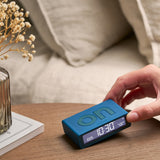Lexon Flip Mini Reversible Alarm Clock - Blue - 45-Degree Angle