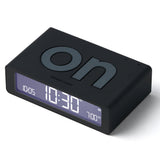 Lexon Flip Mini Reversible Alarm Clock - Black - Front View