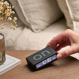 Lexon Flip Mini Reversible Alarm Clock - Black - 45-Degree Angle