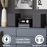 Majority Oakcastle HIFI200 CD player with Bluetooth and DAB+ Radio - 45-Degree Angle