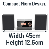 Majority Oakcastle HIFI200 CD player with Bluetooth and DAB+ Radio - Rear View