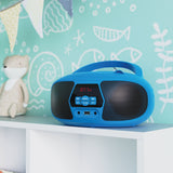Majority Oakcastle BX200 Portable Bluetooth CD Player - Blue - Front View