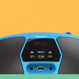 Majority Oakcastle BX200 Portable Bluetooth CD Player - Blue - Close-Up Angle