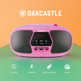 Majority Oakcastle BX200 Portable Bluetooth CD Player - Pink - Side View