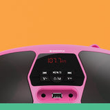 Majority Oakcastle BX200 Portable Bluetooth CD Player - Pink - 45-Degree Angle