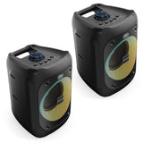 Majority PS100 - Bundled Party Speaker 40w Bluetooth Karaoke-DJ-Party-PA System - Black - 45-Degree Angle