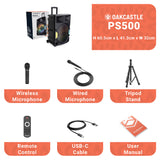 Majority PS500 - PA System 150w Bluetooth Karaoke-DJ-Party-PA System - Black - Side View