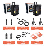 Majority PS500 - Bundled PA System 150w Bluetooth Karaoke-DJ-Party-PA System - Black