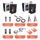 Majority PS500 - Bundled PA System 150w Bluetooth Karaoke-DJ-Party-PA System - Black - Side View