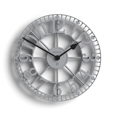 Newgate Warehouse Wall Clock-Clockwork Grey