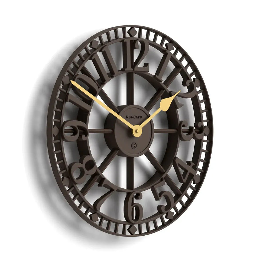 Newgate Warehouse Wall Clock-Mocha Brown