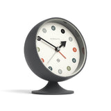 Newgate Spheric Alarm Clock Blizzard Grey - Front View
