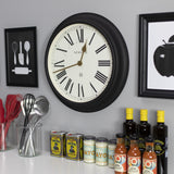 Newgate Chocolate Shop Wall Clock Silicone Cave Black & Cream - Top-Down View
