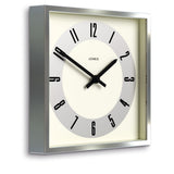 Newgate Jones Box Wall Clock Silver - Front View