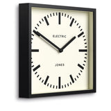 Newgate Jones Box Wall Clock Black - Front View