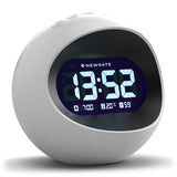 Newgate Centre Of The Earth Lcd Alarm Clock White - Front View