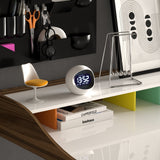 Newgate Centre Of The Earth Lcd Alarm Clock White - 45-Degree Angle