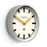 Newgate Luggage Wall Clock Galvanised Yellow Hands - Front View
