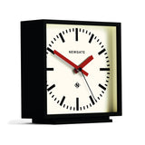 Newgate Amp Mantel Clock Black With Red Hands - Front View