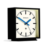 Newgate Amp Mantel Clock Black With Blue Hands - Front View