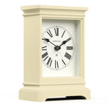 Newgate Time Lord Mantel Clock Matte Linen White - Front View