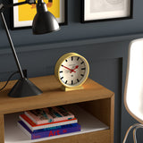 Newgate Railway Mantel Clock Cheeky Yellow - Side View