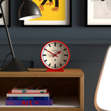 Newgate Railway Mantel Clock Fire Engine Red - Side View
