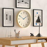 Newgate Monopoly Plywood Wall Clock With Blue Hands - Top-Down View
