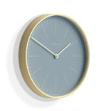 Newgate Mr Clarke Clock Pale Wood Pill Blue Dial 128 - Front View