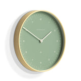 Newgate Mr Clarke Clock Pale Wood Bubble Green Dial 133 - Front View