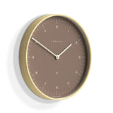 Newgate Mr Clarke Clock Pale Wood Burnt Sienna 140 - Front View
