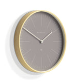 Newgate Mr Clarke Clock Pale Wood Clay Grey Dial - Front View