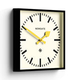 Newgate Number Five Wall Clock Black Yellow Hands - Front View