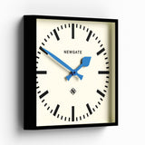 Newgate Number Five Wall Clock Black Blue Hands - Front View