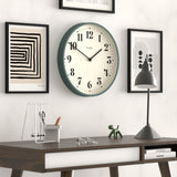 Newgate Number Two Wall Clock Asparagus Green - Top-Down View