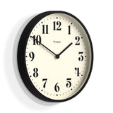 Newgate Number Two Wall Clock Matte Black - Front View