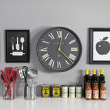 Newgate Mr Butler Wall Clock Moonstone Grey Reverse Dial - Side View