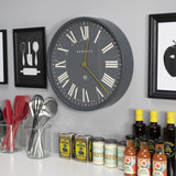 Newgate Mr Butler Wall Clock Moonstone Grey Reverse Dial - Top-Down View